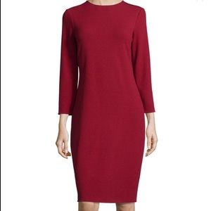 Vince Solid Boucle Knit Dress, Crimson